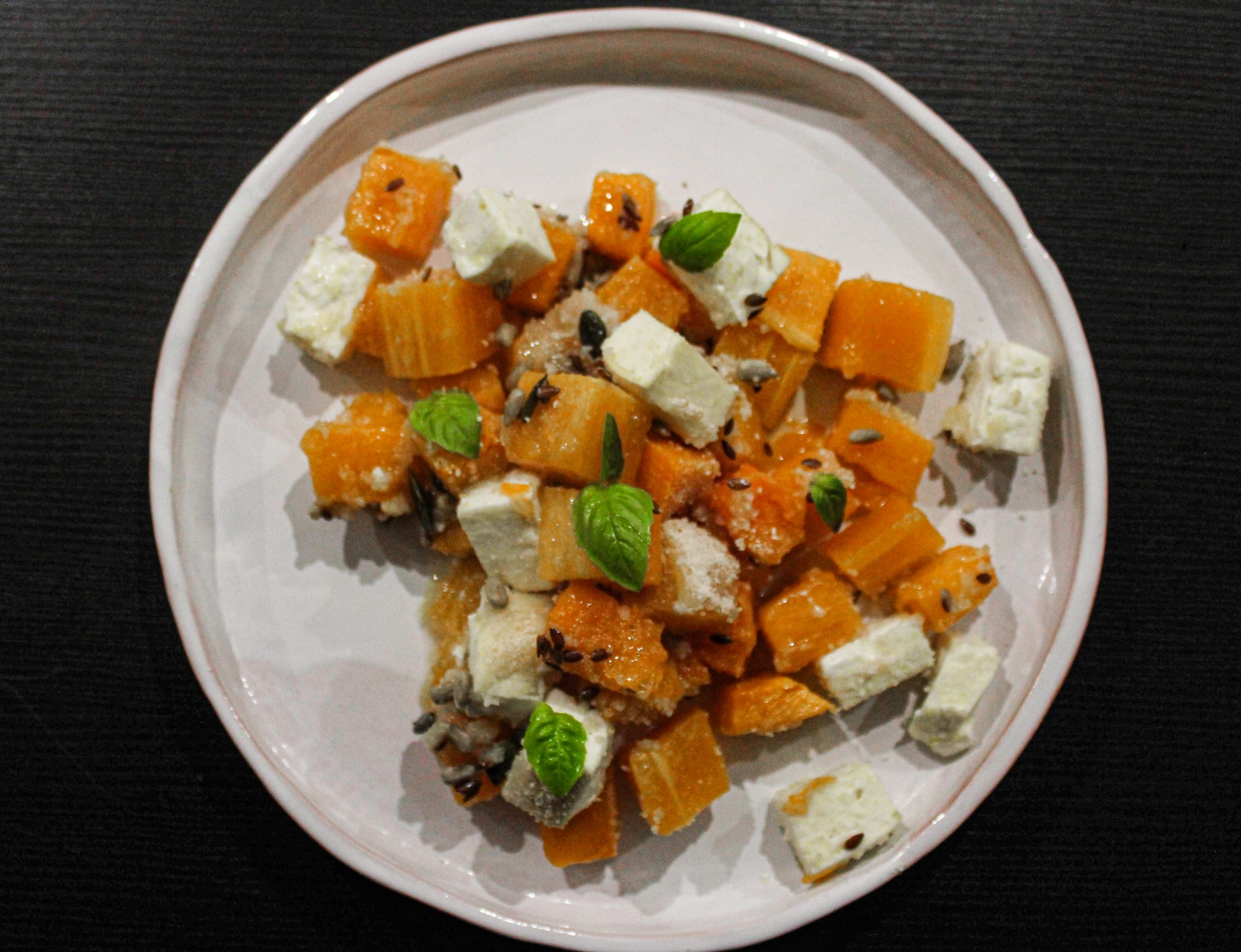 Pumpkin and feta cheese